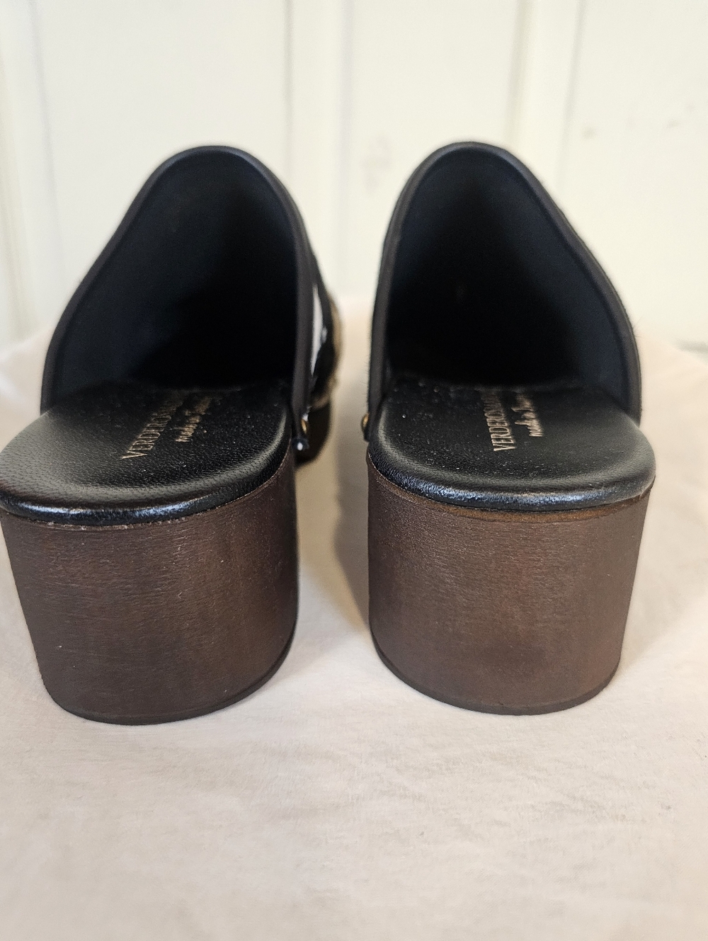 Verderosmarino Cow Print Hair Heeled Clog Mules Western Made In Italy Cowhide - Picture 9 of 9